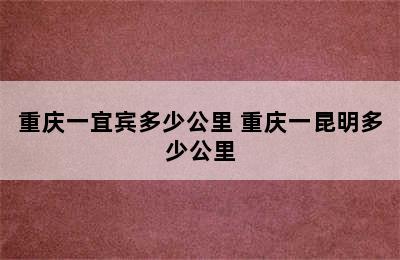 重庆一宜宾多少公里 重庆一昆明多少公里